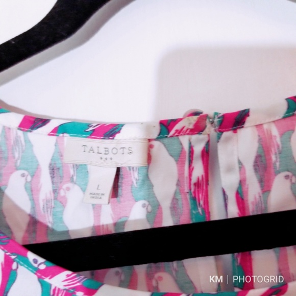 Talbots Bird Print Tank Top Size L - Picture 3 of 3